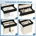 thumbnail image 3 of Homieasy Wall Cabinet with Hanging Rods and Drawer, 65''W Laundry Cabinet with 2 Doors & Shelves, Build-in Medicine Cabinet with Shelf Towers, Small Storage Cabinet, Black, 3 of 7