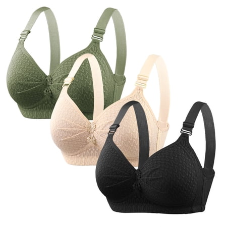 Ukumplol Push Up Bras for Women Bras for Older Women Comfy Convenient Front Closure Bras No Underwire Supportive Bras Full Coverage Bra Wireless Bra T Shirt Bra Underwire Bras for Women Yellow E