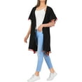 thumbnail image 2 of HAPPY BAY Women's Summer Beach Front Open Slouchy Kimono Beachwear Duster Cardigans 2X-3X Charcoal_AB811, 2 of 5
