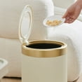 thumbnail image 6 of Space Saving Round Trash Bin Press Trash Can with Easy to Use Swing Lid for Home Office Setting Trashcan Garbage Bin, 6 of 9