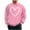 Pink, variant on Maean Mens Valentine's Day Sweatshirt Crewneck Heart Printed Long Sleeve Casual Pullover Sweatshirts