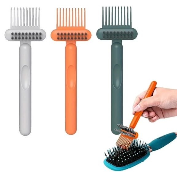 2Pcs 2 in 1 Hair Brush Cleaning Tool with Ergonomic Handle Double-Sided Comb Cleaner High-strength Comb Cleaner Hair Tangle Remover Tool