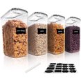 thumbnail image 1 of Juego de recipientes para almacenamiento de cereales, recipientes herméticos de plástico sin Bpa para almacenamiento de alimentos, 135,2 onzas líquidas para cereales, refrigerios, 1 of 1