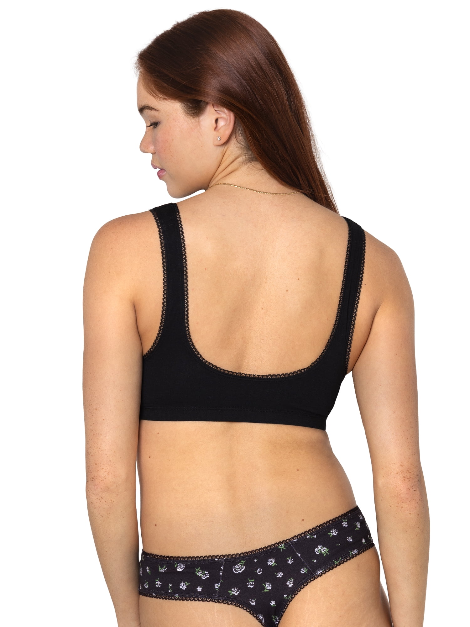 fresh collection by Fruit of the Loom Women's Cotton Tank Bralette and Thong Set