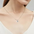 thumbnail image 2 of Collar de para mujer, colgante de diamante creado en laboratorio, chapado en oro blanco de 18 quilates, collar de plata de ley 925 de corte redondo, 2 of 3