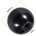 thumbnail image 3 of Unique Bargains 6 Pcs Thermoset Ball Knob M10 Female Thread Machine Handle 40mm Diameter Smooth Rim Black, 3 of 5