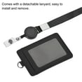 thumbnail image 4 of Uxcell 11cm Vertical Badge Holder PU Leather ID Holder Retractable with 2 Slots and Neck Lanyard Black, 4 of 7