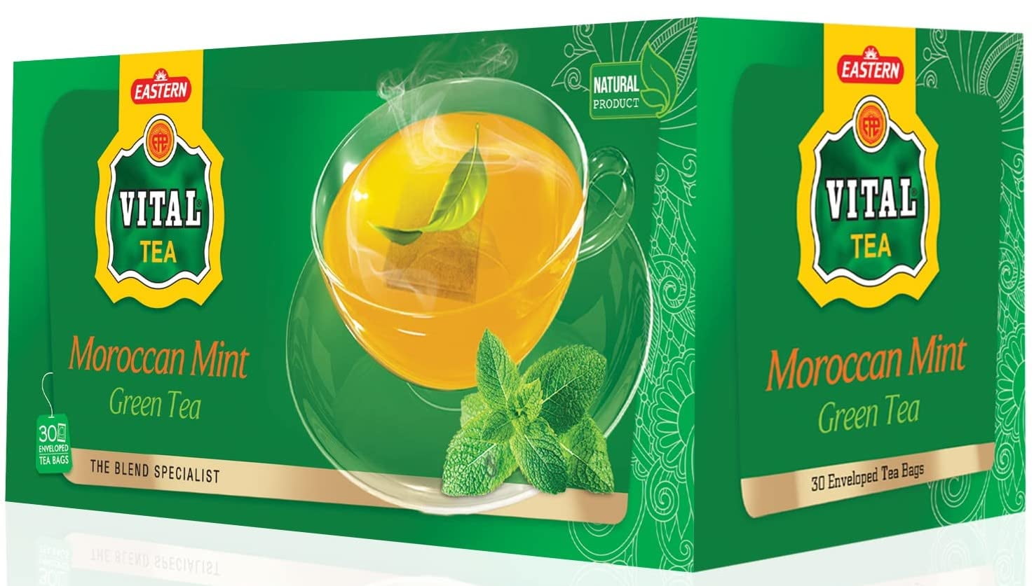 Mint Green Tea, 30 Mint Tea Bags – Unique Flavor of Moroccan