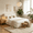 White, variant on Upholstered Bed Frame, Queen Size Cloud-Style Bed with Upholstered Headboard, 360° Foam Edging & Metal Base, No Box Spring Needed, Easy Assembly, Grey