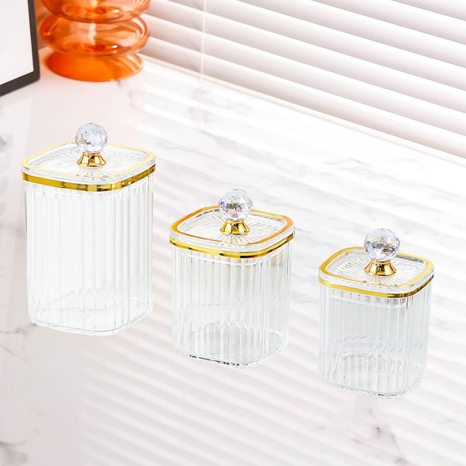 Baoblaze 3 Pieces Airtight Food Storage Container Grain Jar for Kitchen Wedding Candy Clear Big Diamond
