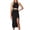 Black, variant on successthop Cocktail Dresses for Women Evening Party Ribbed Knit Cut Out Sleeveless Midi Clothes Ladies Split Dress Red