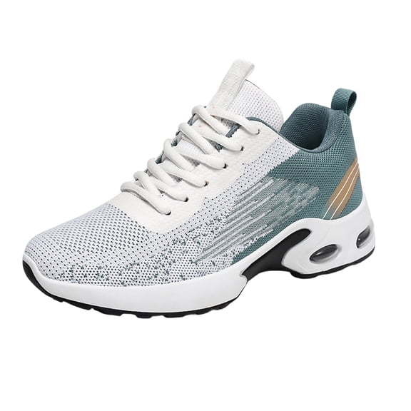 GrmtClth Breathable Mesh Air Cushion Walking Sneakers for Men Lightweight Lace Up Shock Absorb Platform Casual Athletic Trainers Light Blue (US/10.5)