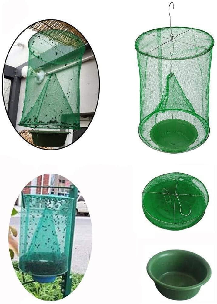 Ranch Fly Trap with Bait Tray Outdoor Hanging Reusable with Fishing Apparatus | Food Bait Flay Catcher for Outdoor,Family Farms