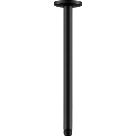 SKOWLL 16-Inch Ceiling Mount Shower Arm With Flange – Matte Black, Stainless Steel, 1/2 NPT & G 1/2 Thread, Rain Shower Head Adapter
