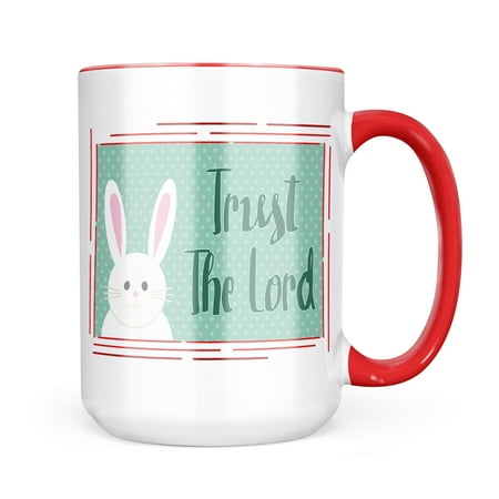 

Neonblond Trust the Lord Cute Easter Bunny with Polka-dots Mug gift for Coffee Tea lovers
