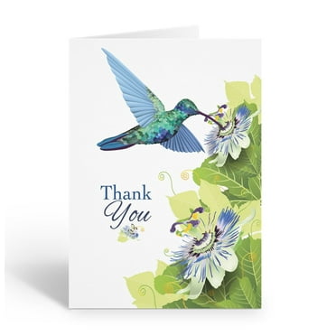 Stonehouse Collection Watercolor Hummingbird and Floral Thank You Note Card Set