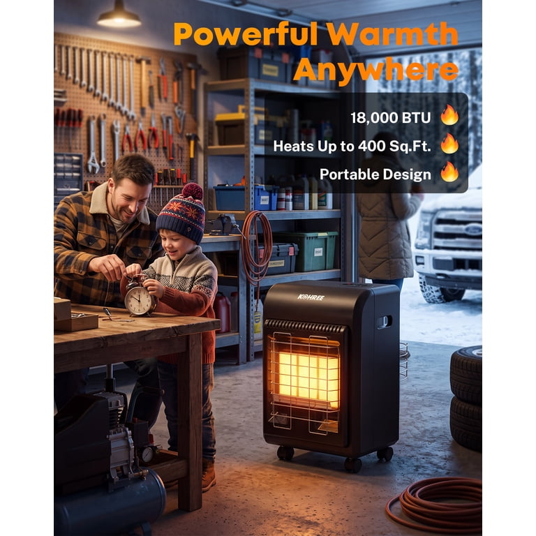 Kohree 18000 BTU Cabinet Propane Space Heater, 3 Settings photo 2