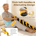 thumbnail image 3 of Ehucon Bed Pull Up Assist Strap, Senior Mobility Aid, 18 Padded Handles, 1 Pack, Yellow Grip Points, 67 Inches, Polyester, 3 of 9