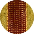thumbnail image 1 of Ahgly Company Indoor Round Abstract Yellow Modern Area Rugs, 5' Round, 1 of 4