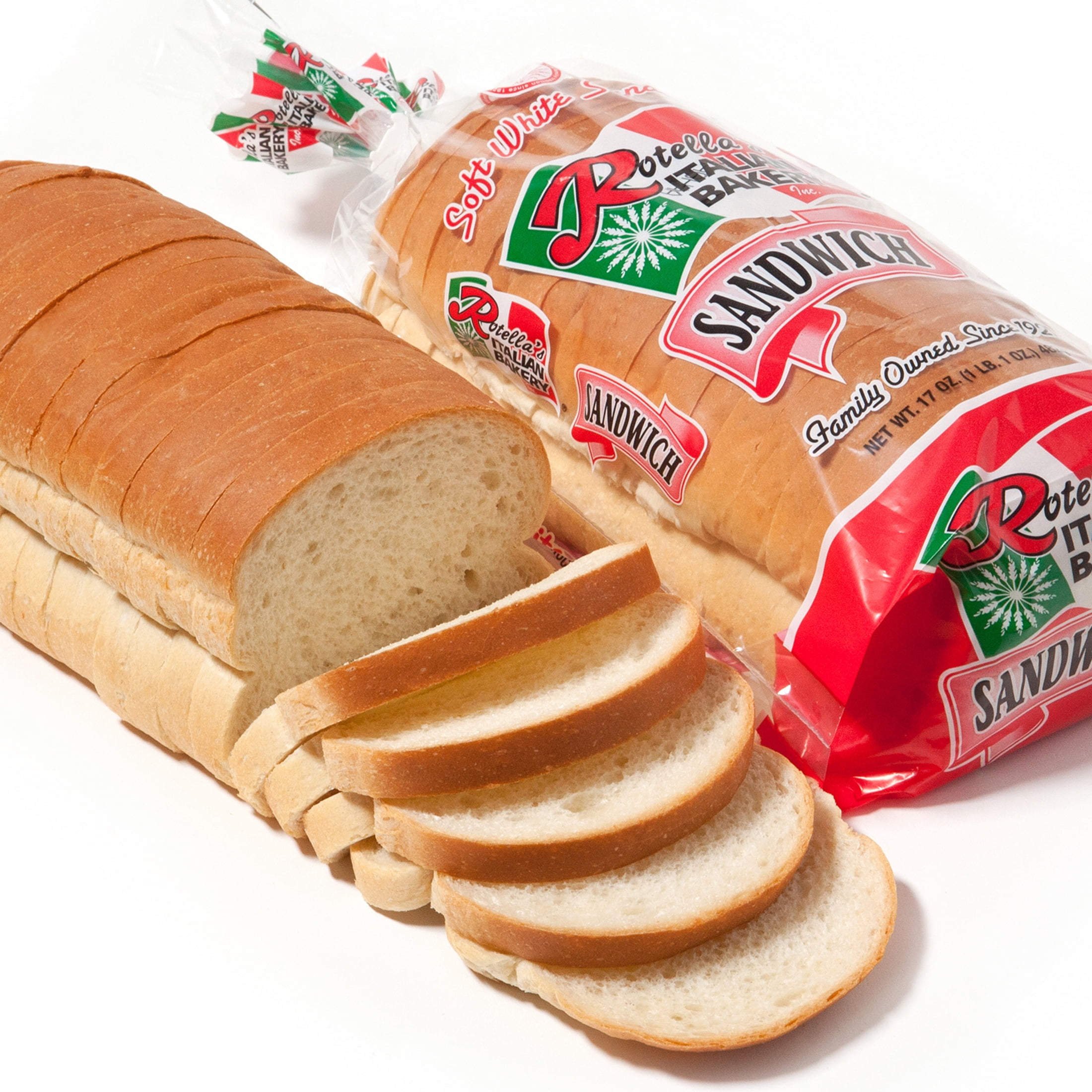Rotella's Italian Bakery Enriched Italian Sandwich Bread Loaf, 17 oz, 18 Count