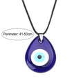 thumbnail image 6 of Kripyery Round Heart Dangle Adjustable Faux Leather Rope Unisex Necklace Eye Pendant Party Necklace Jewelry Accessories, 6 of 8
