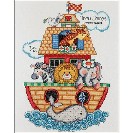 Sampler Counted Cross Stitch Leaflet - Tobin Noah's Ark Birth Record Counted Cross Stitch Kit, 11