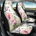 thumbnail image 3 of Yuyamidu Hummingbird Car Seat Covers Front Seat Protective Accessories 2 PCS Set Pink Flowers Vehicle Seat Cover Universal Fit Cars, Sedan, Truck, SUV, 3 of 7