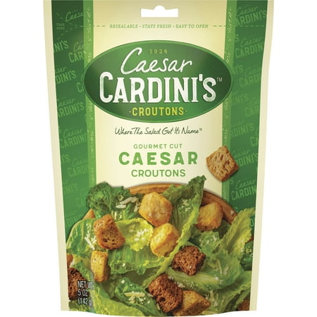 Cardini's Caesar Croutons, 5 oz (Pack of 12) (Best Croutons For Caesar Salad)