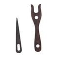 thumbnail image 2 of GUOOL 2 Pieces Knitting Fork and Eye Needle Kit Braid Wood Lucet Fork Braided Tool Deep Brown, 2 of 9