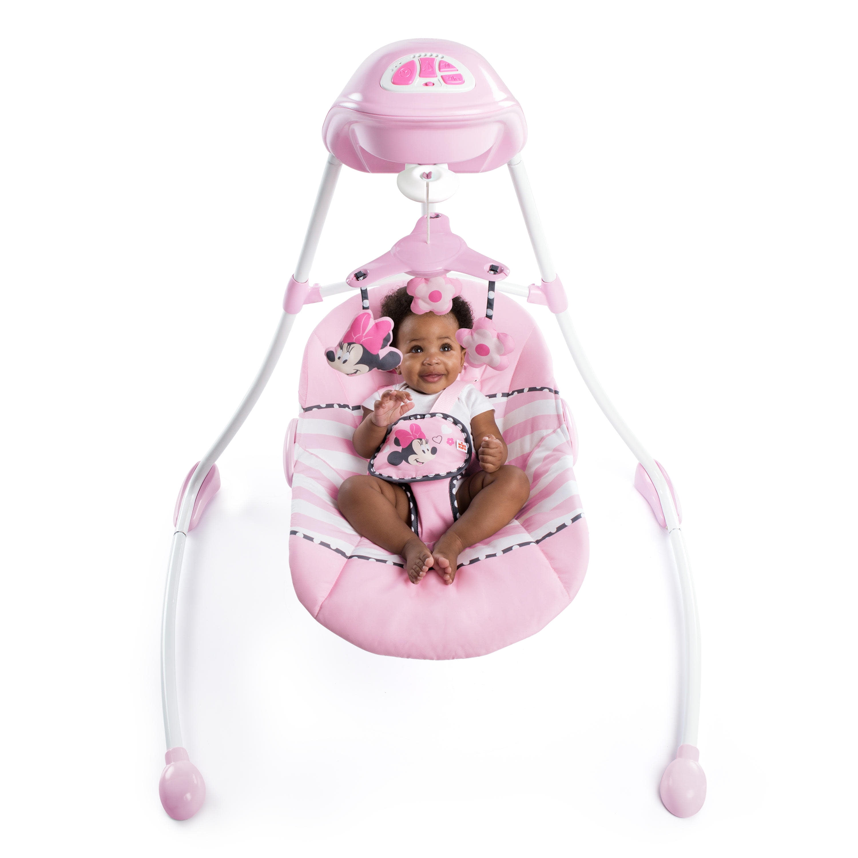 disney baby minnie mouse blushing bows swing from bright starts