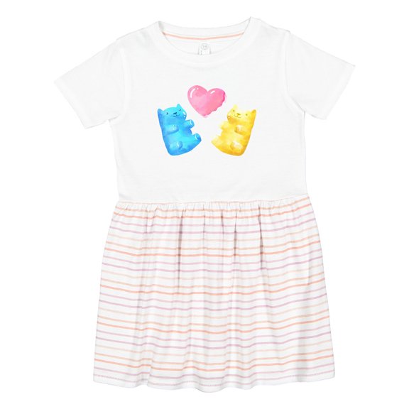 Inktastic Cute Gummy Bears and Heart Girls Toddler Dress