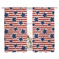 thumbnail image 2 of 4th of July Semi Sheer Window Curtains 72 Inches Long, Independence Day Blue Star Red Striped Rustic Rod Pocket Voile Silky Chiffon Curtain Light Filtering Drapes for Living Room, 52"x72", 2 Panels, 2 of 9