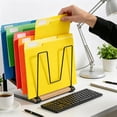 thumbnail image 4 of WUYVCG Under $5 Inclined File Storage Rack Segmented Vertical Slot File Storage Rack Metal File Classification Rack with Suitable for And Desktop File Storage Units, 4 of 7