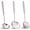 Sliver-3pcs, variant on Wok Spatula and Soup Ladle Set - 304 Stainless Steel Wok Utensil Tools Set, 2 Pieces All Metal Cooking Kitchen Utensils,Chinese Wok Accessories for Cast Iron/Carbon Steel Wok