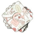 thumbnail image 2 of Carolines Treasures CJ2002-FC-Parent Set of 4 Letter Love in Paris Pink Foam Coasters CJ2002  multicolor, 2 of 3