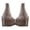 Coffee, variant on Women Solid Everyday Bras Lace Ruffle Wide Shoulder Strap Bra Front Fastener Breathable Light Lift Comfy Daily Wear Bra