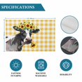 thumbnail image 6 of Sunflowers Cow Placemats Set of 4, Farm Animal Yellow Buffalo Plaid Placemats for Dining Table, Place Mats for Kitchen Tabletop, Waterproof Wipeable Dining Table Mats Set, 6 of 9