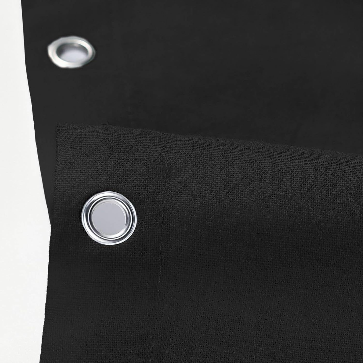 Psoiuetr Farmhouse Shower Curtain with A Ruffle Hem Black Linen Shower Curtain for Bathroom 72"x72"