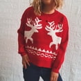 thumbnail image 2 of Pull de Noël pour Femmes Cardigan Chaud Imprimé Col Rond Blouse Tricotée Décontractée Mi-Longue Fermeture Tricotée Mode, 2 of 7