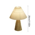 thumbnail image 2 of Pleated Table Lamp Bedside Night Lamp with Rattan Base Vintage Soft Warm Light for Bedroom Decoration, 2 of 5