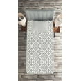 thumbnail image 2 of Ambesonne Grey Quilted Coverlet 2 Pcs, Victorian Damask Floral, Twin Size, Grey White, 2 of 2