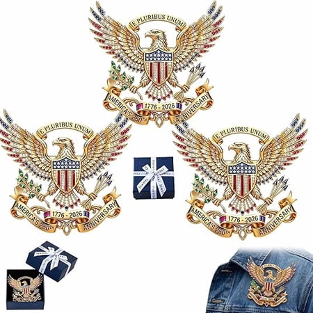 Us 250th Anniversary Lapel Pin 1776‑2026 American Flag Eagle Enamel Brooch Red White Blue Patriotic Jewelry For Daily And Holiday Wear (K)