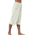 thumbnail image 4 of Dellytop Womens Casual Elastic Waist Solid Color 3/4 Summer Capri Pants, 4 of 5