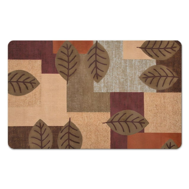 20x32 in Green Leaf Bath Mat - Boho Soft Microfiber for Luxury Feel, Non-Slip, Absorbent, Cute Bathroom Rug - Easy Clean Doormat.