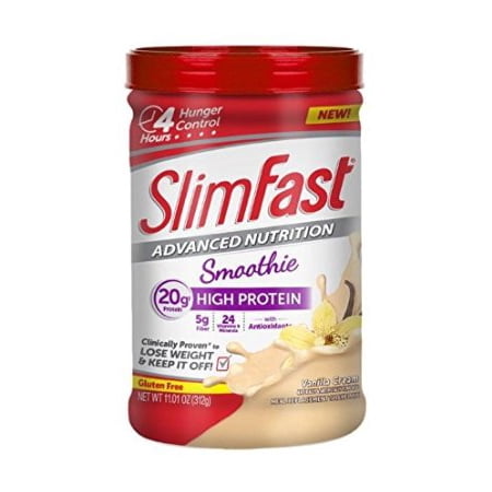 2 PACKS : Slim Fast Advanced Nutrition High Protein Smoothie Powder, Vanilla Cream, 11.0