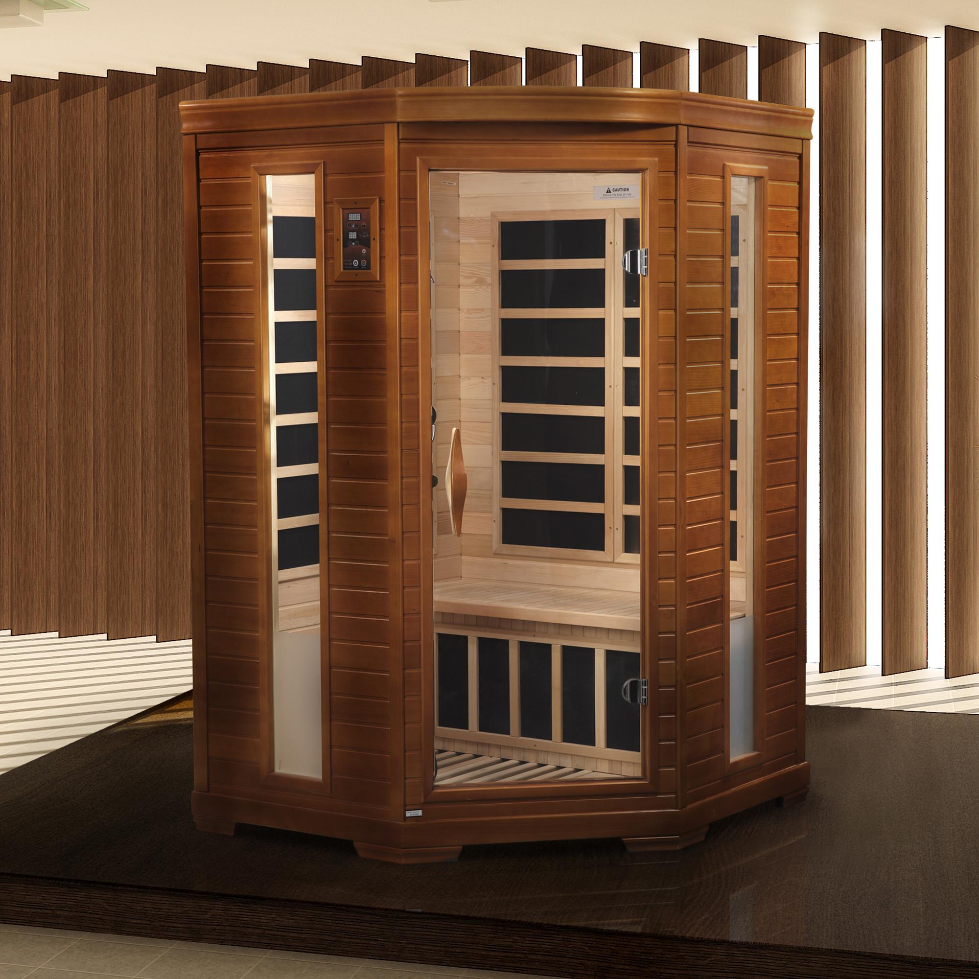 Dynamic Saunas Bilbao 2 Person FAR Infrared Corner Sauna by Dynamic Saunas