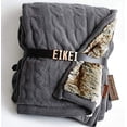 thumbnail image 2 of Eikei Luxury Cable Knit Throw with Faux Fur Reverse Knitted Cozy Blanket in Charocal and Chinchilla Brown Reversible (Grey), 2 of 4
