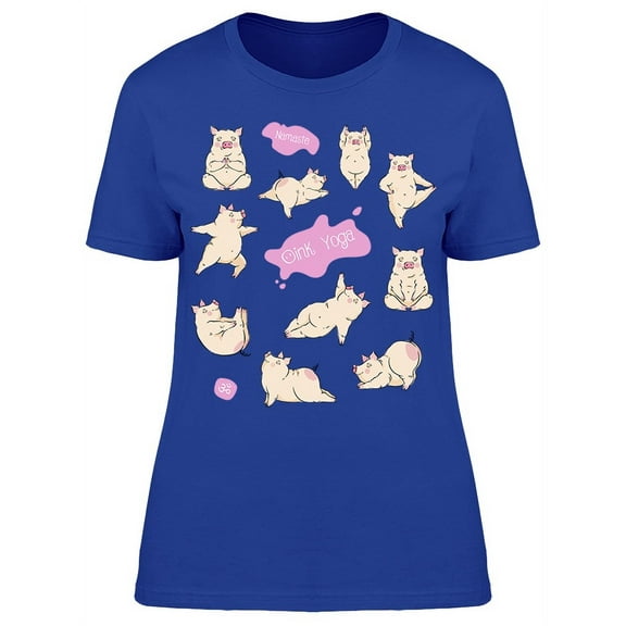 Pigs Doing Yoga Asanas T-Shirt Women -Image by Shutterstock, Female x-Large