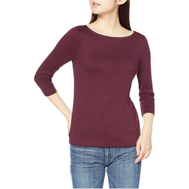 walmart Essentials Womens 3/4 Sleeve Boatneck T-Shirt