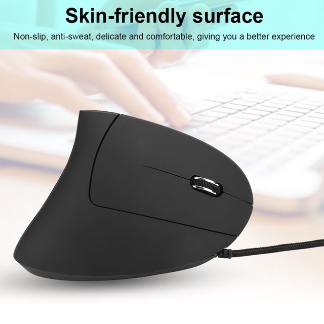 PC Mouse, Mouse, Optical Vertical Gaming Mouse LED Light Business Office for Laptop Notebook Black